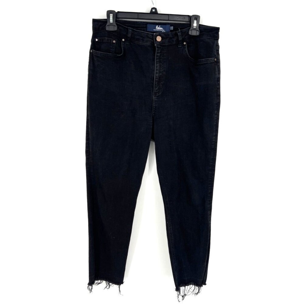 Boden Womens Black Denim Salisbury Side Split Jeans With Frayed Hem Size 12